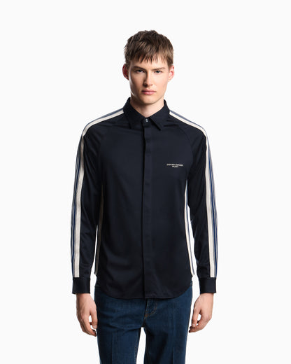 Emporio Armani ASV slim-fit shirt in Lyocell-blend jersey with bands