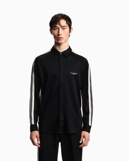 Emporio Armani ASV slim-fit shirt in Lyocell-blend jersey with bands