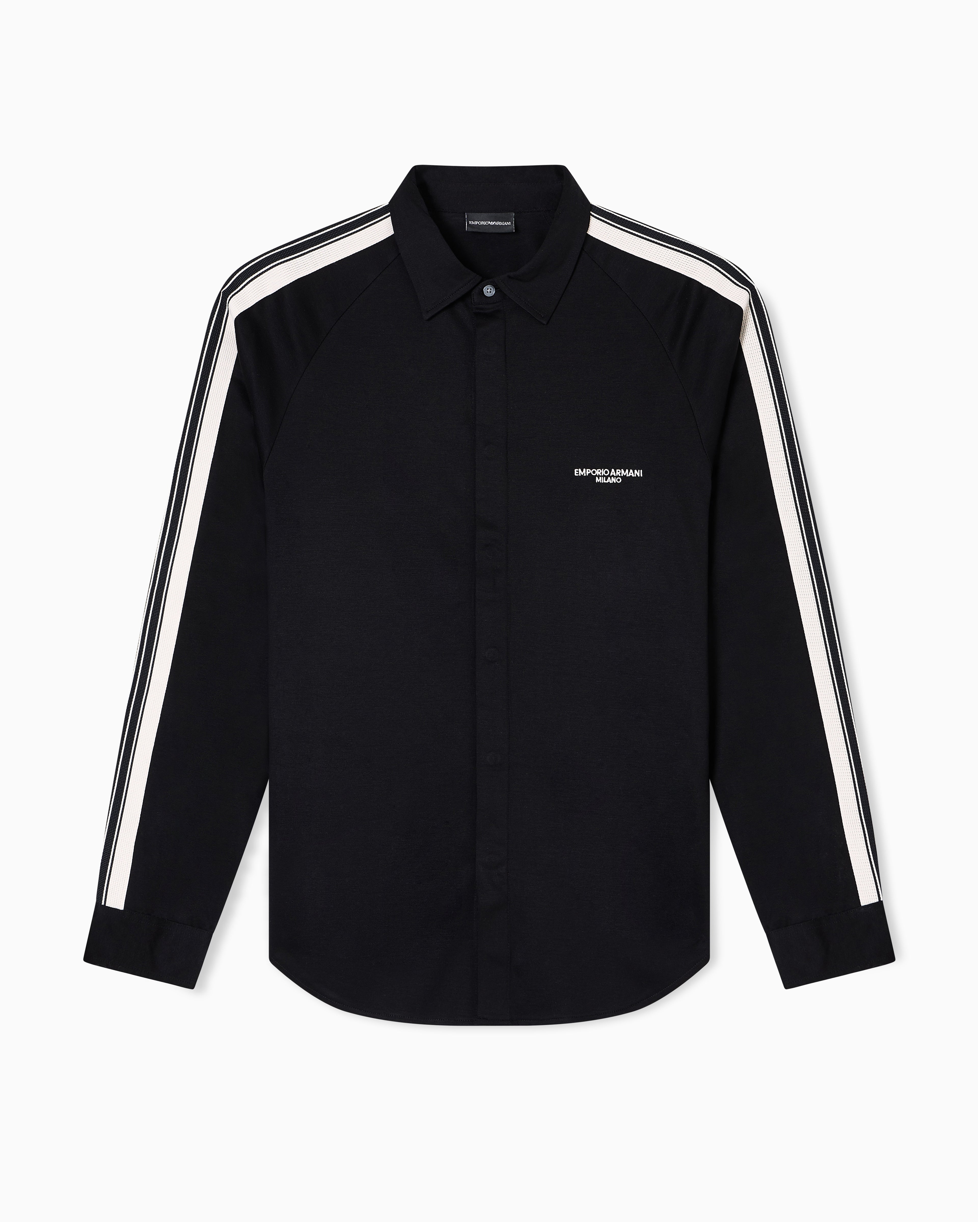 Emporio Armani ASV slim-fit shirt in Lyocell-blend jersey with bands