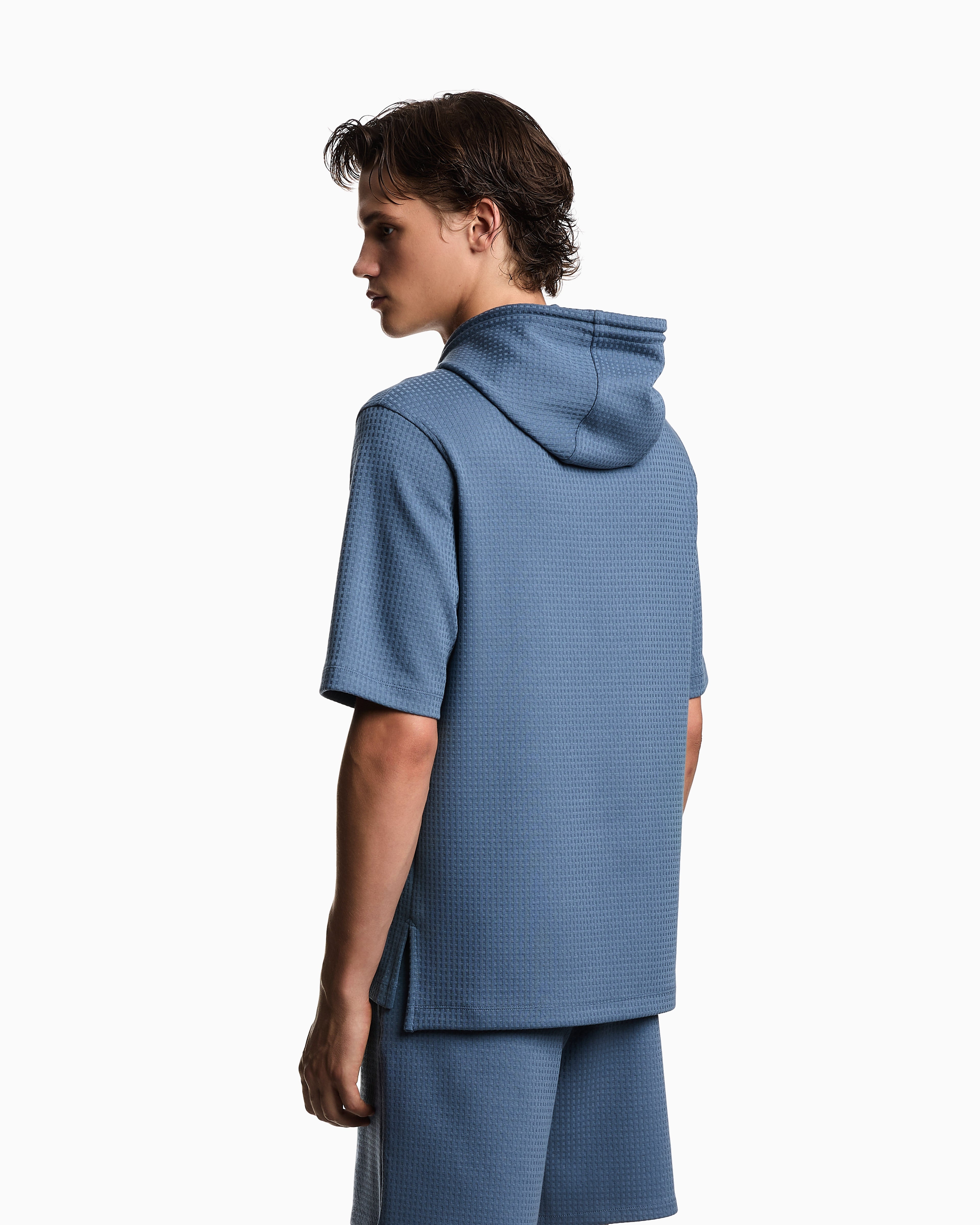 Emporio Armani ASV Lyocell-blend jacquard jersey hooded sweatshirt