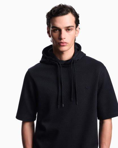 Emporio Armani ASV Lyocell-blend jacquard jersey hooded sweatshirt