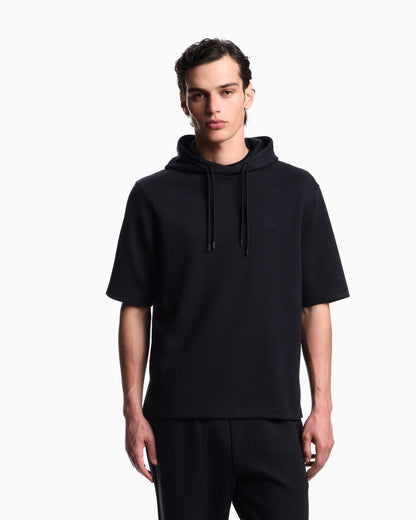 Emporio Armani ASV Lyocell-blend jacquard jersey hooded sweatshirt