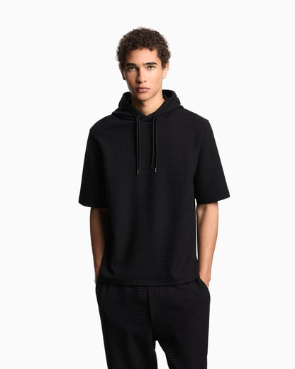 Emporio Armani ASV Lyocell-blend jacquard jersey hooded sweatshirt