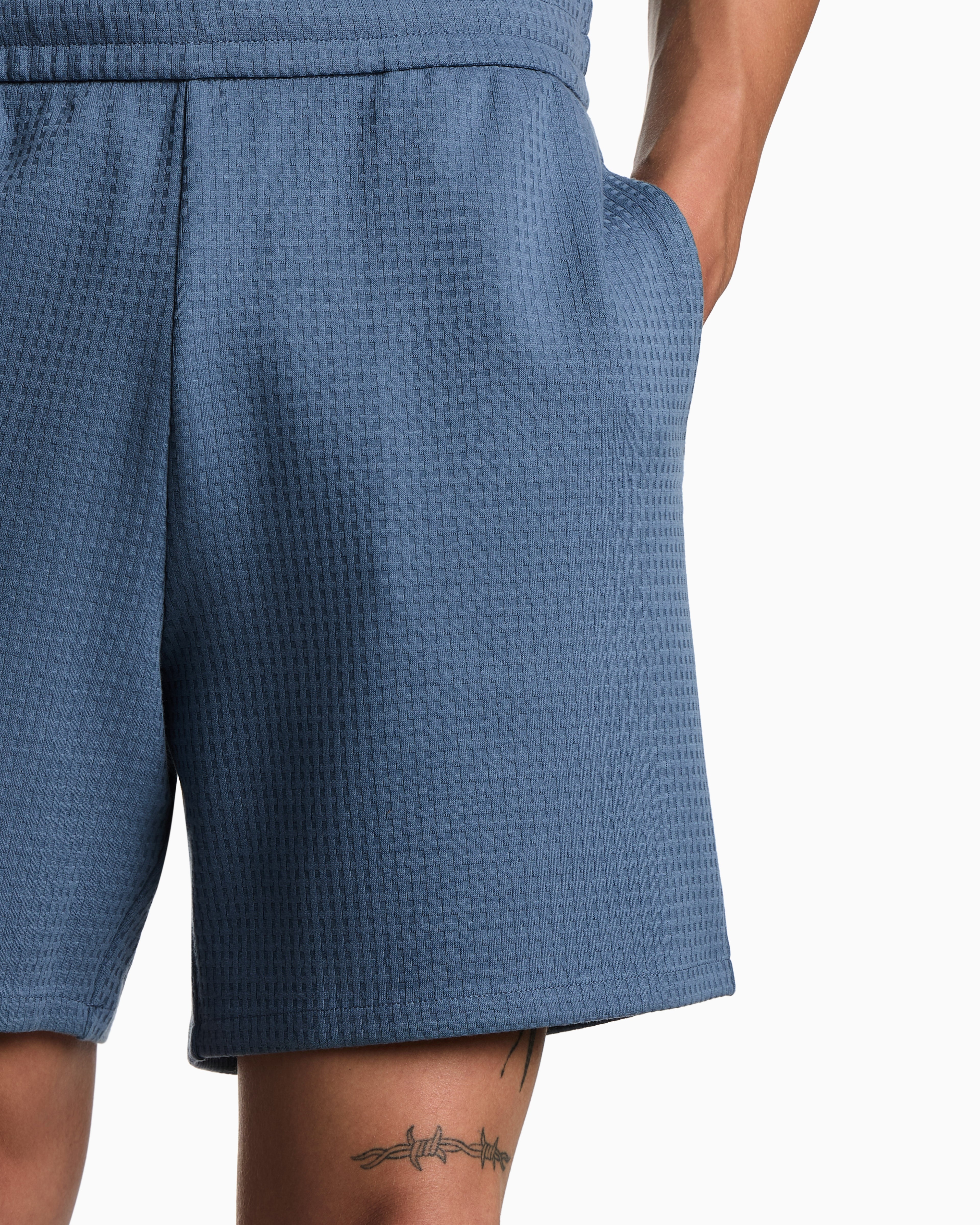 Emporio Armani ASV Lyocell-blend jacquard jersey Bermuda shorts