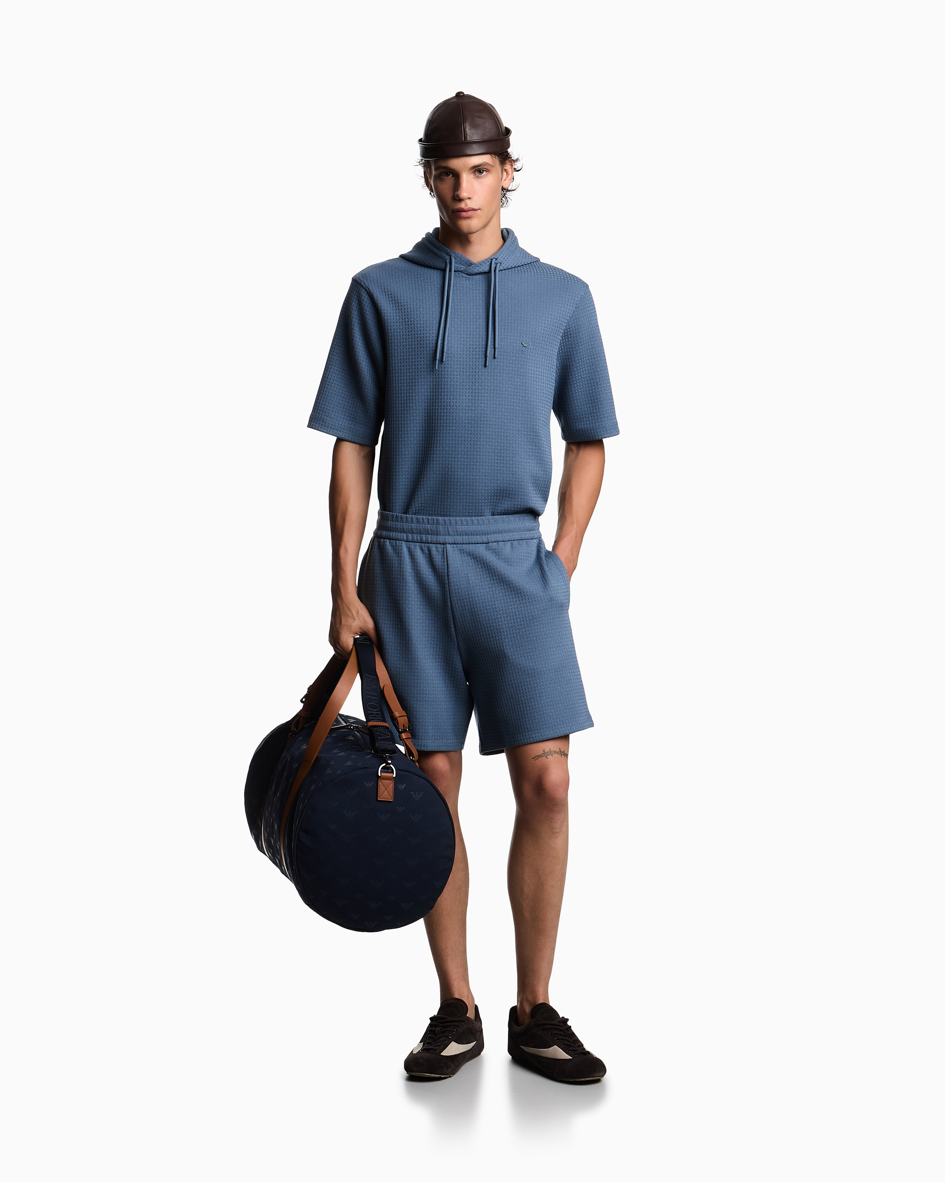Emporio Armani ASV Lyocell-blend jacquard jersey Bermuda shorts