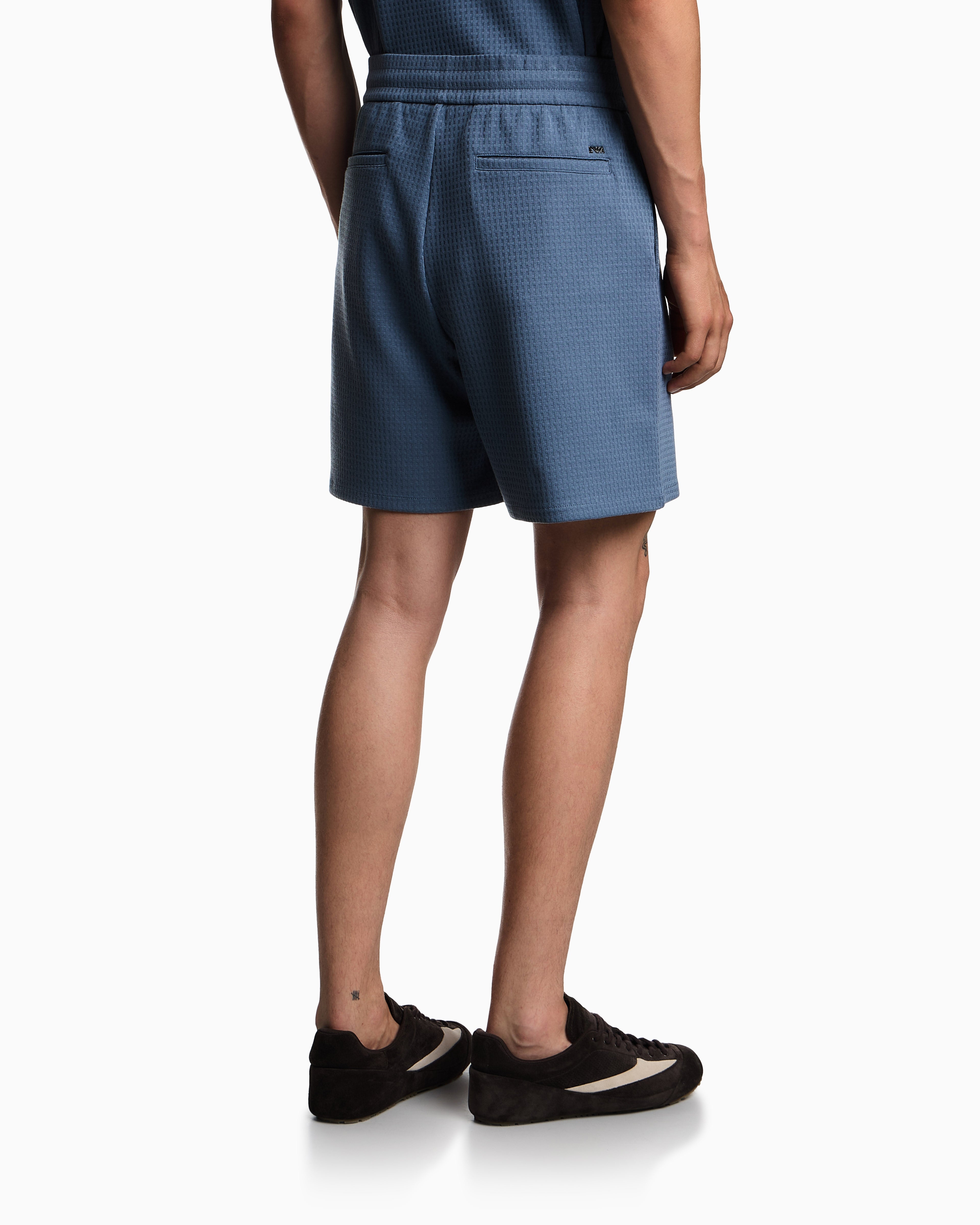 Emporio Armani ASV Lyocell-blend jacquard jersey Bermuda shorts