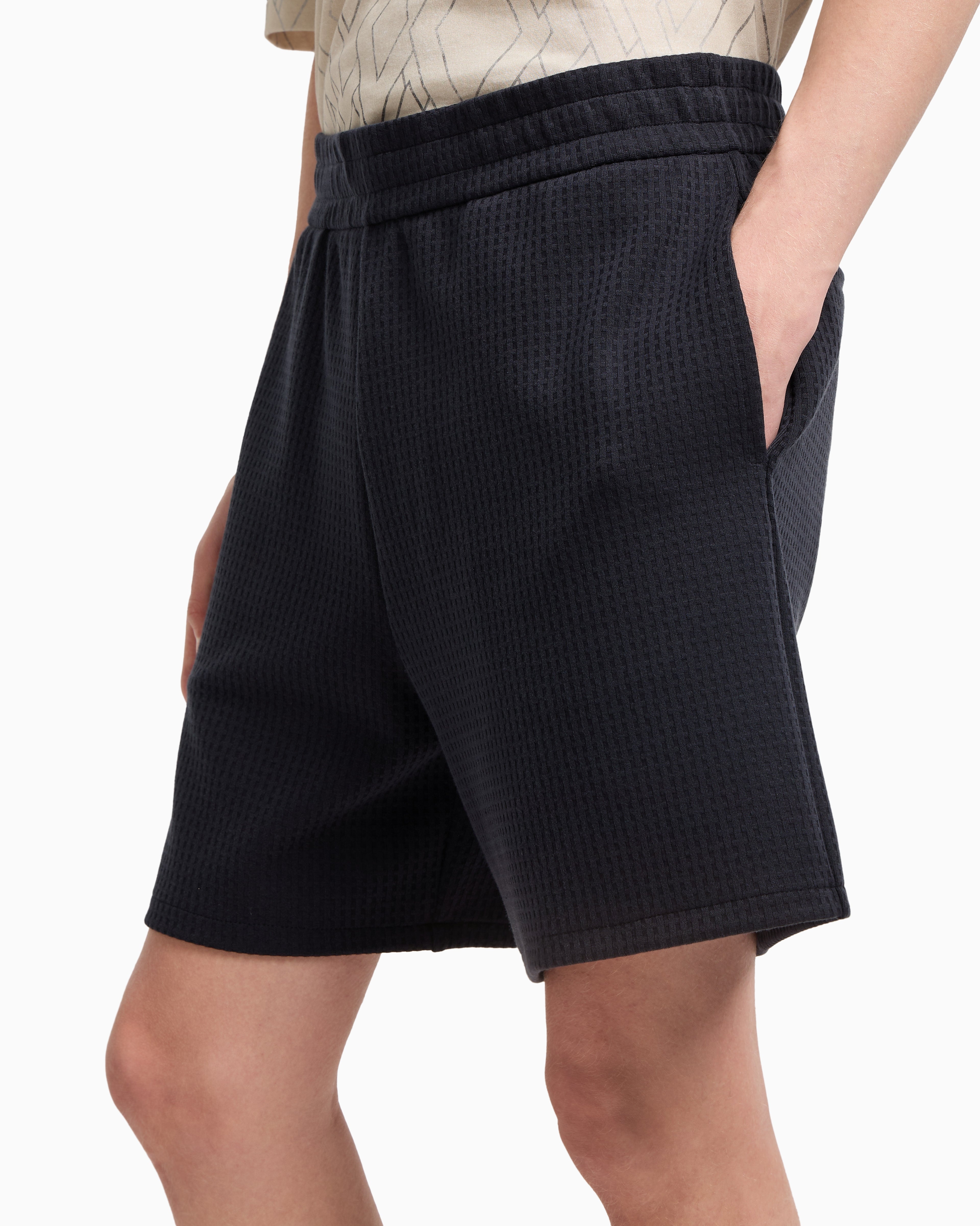 Emporio Armani ASV Lyocell-blend jacquard jersey Bermuda shorts