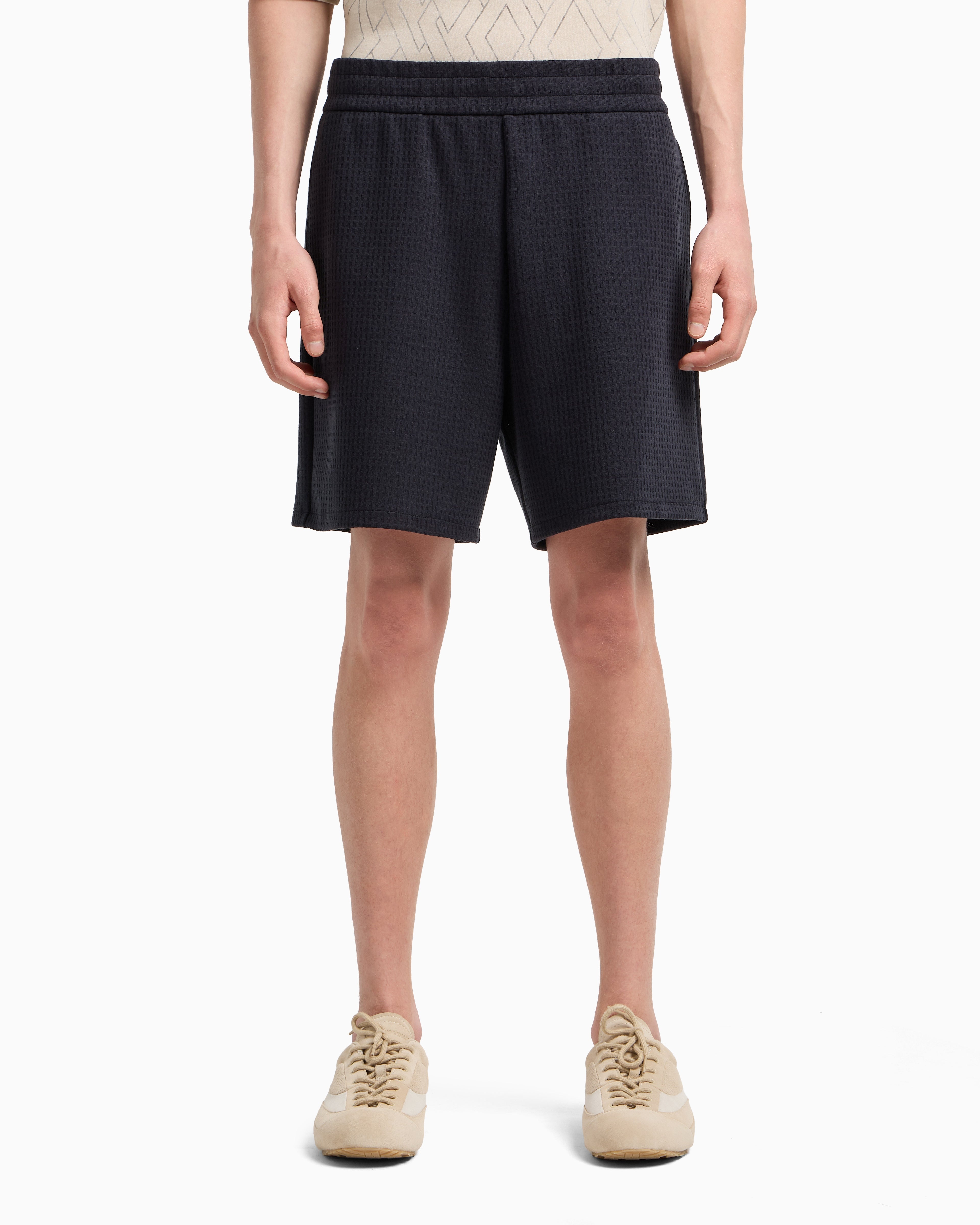 Emporio Armani ASV Lyocell-blend jacquard jersey Bermuda shorts