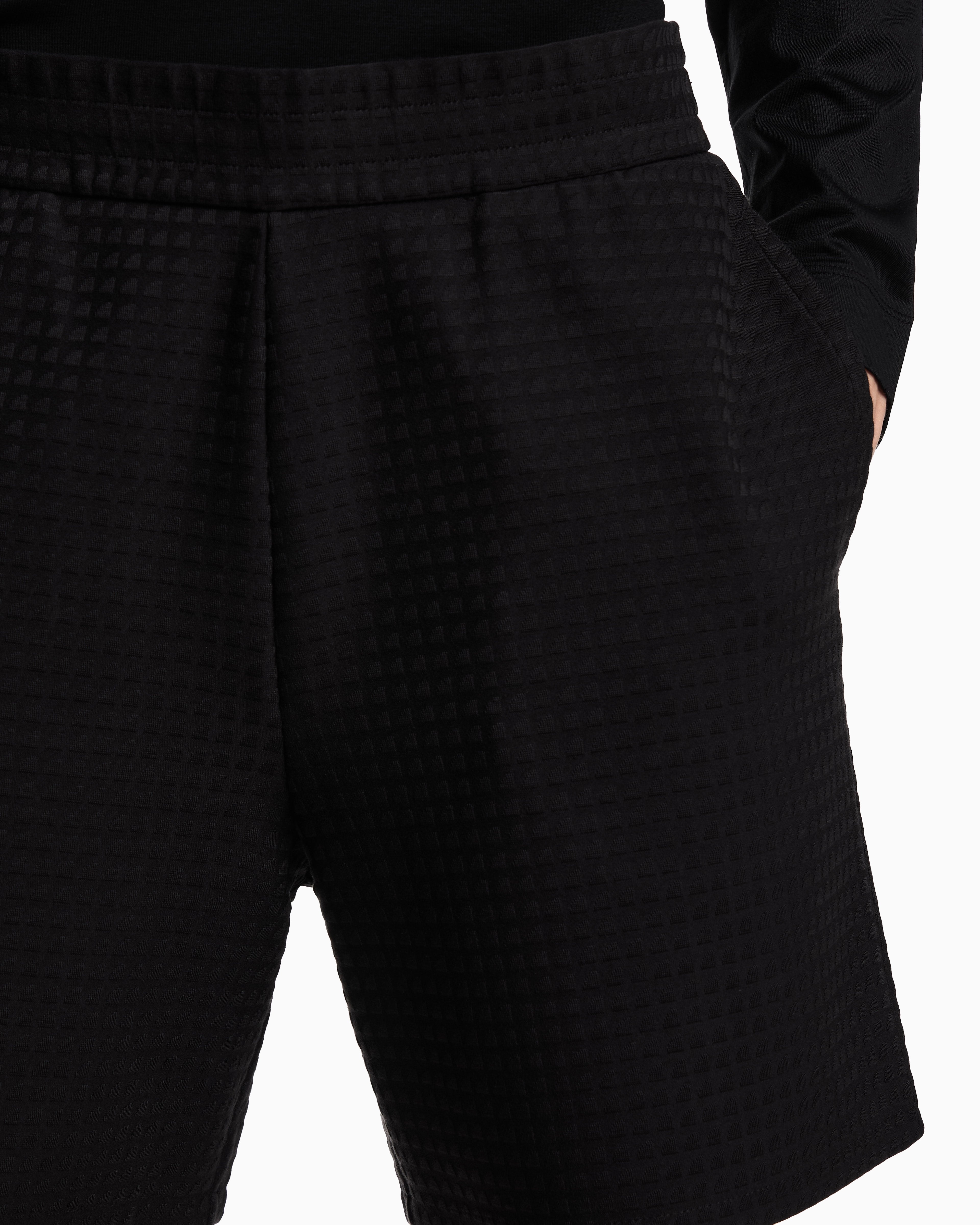 Emporio Armani ASV Lyocell-blend jacquard jersey Bermuda shorts