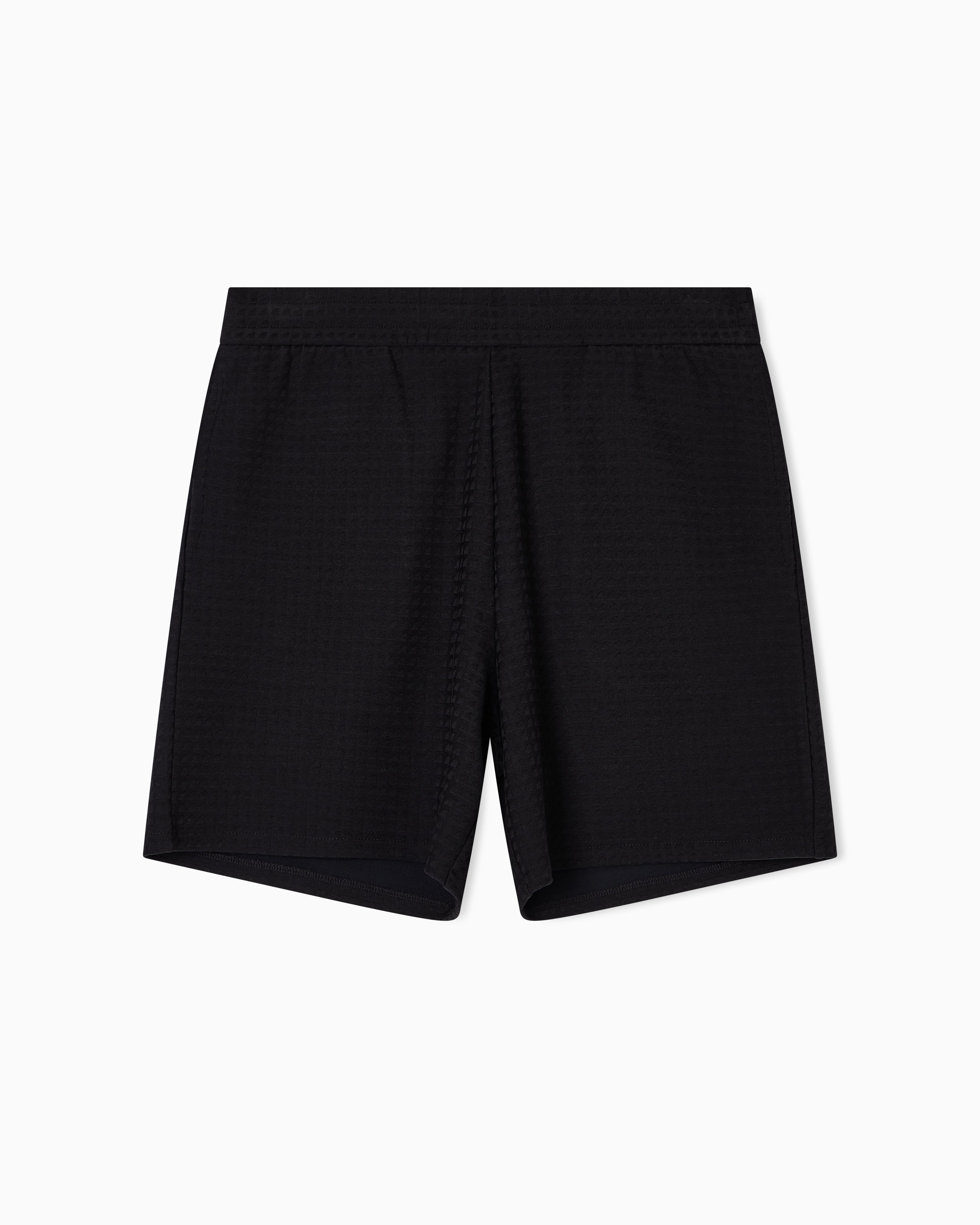 Emporio Armani ASV Lyocell-blend jacquard jersey Bermuda shorts
