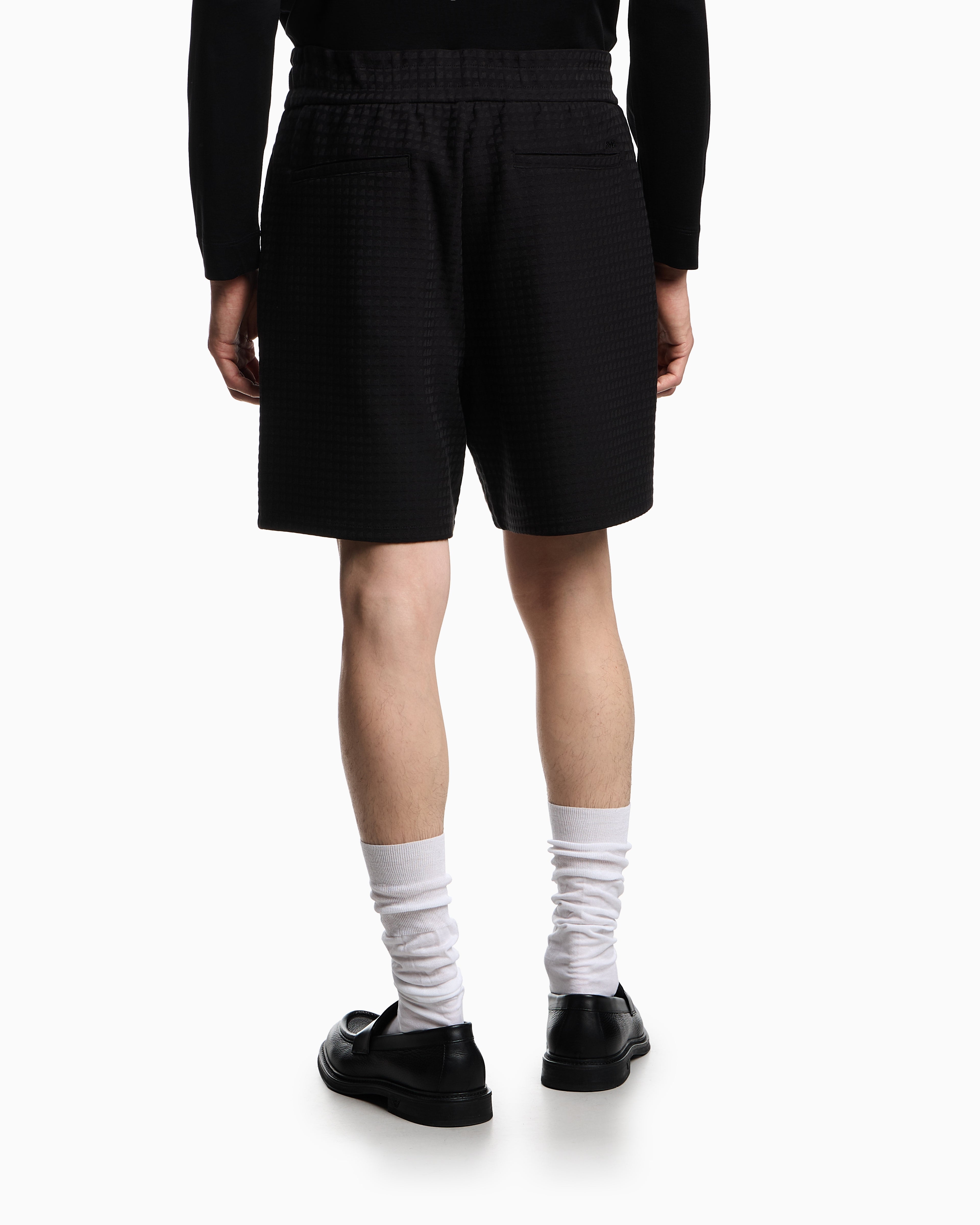 Emporio Armani ASV Lyocell-blend jacquard jersey Bermuda shorts