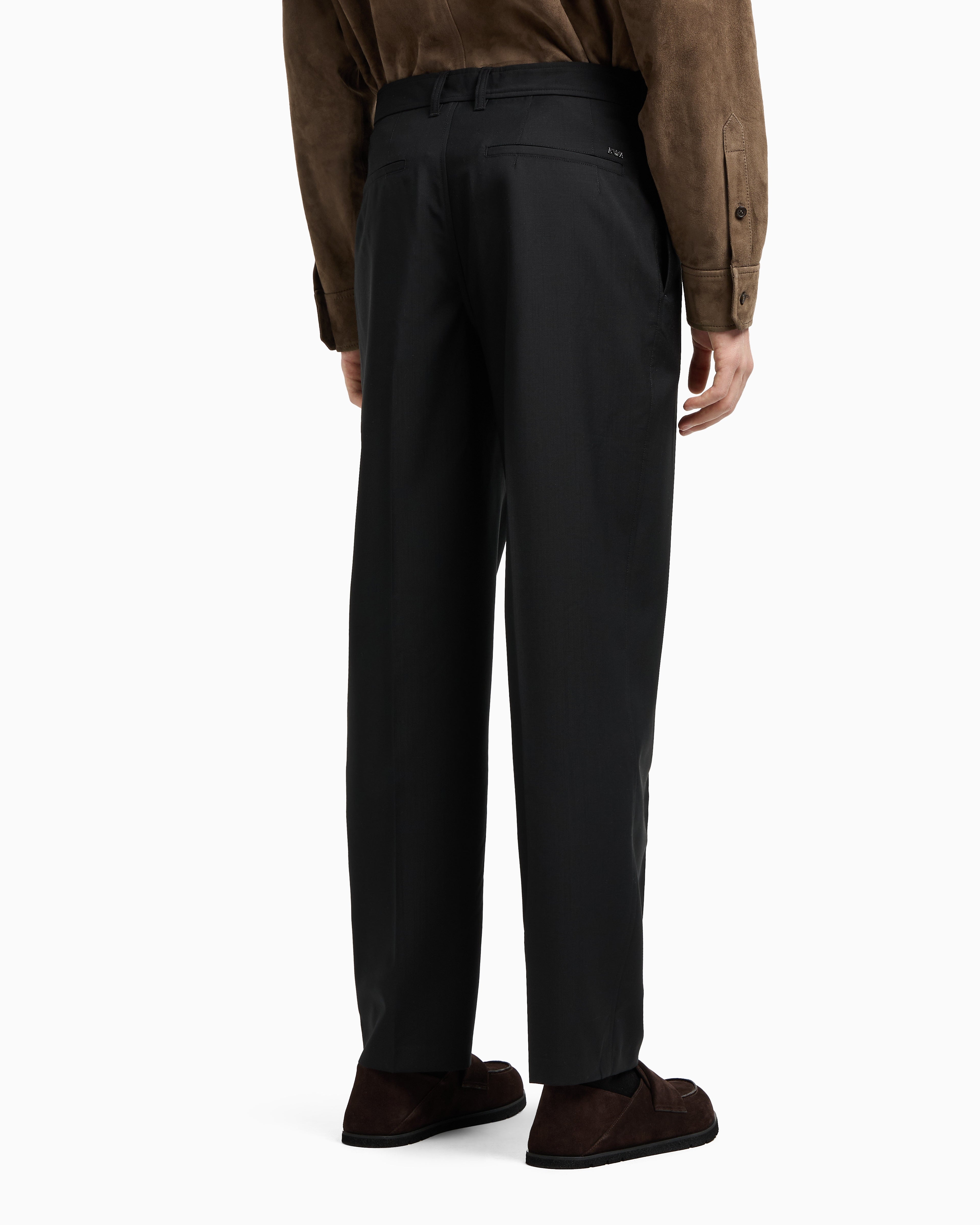 Emporio Armani Wool poplin chinos