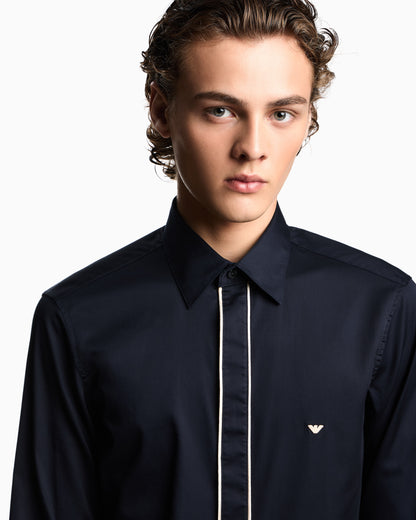 Emporio Armani Pima cotton shirt with piping