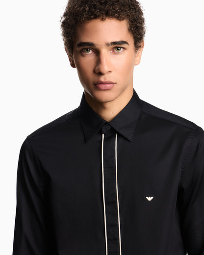 Emporio Armani Pima cotton shirt with piping