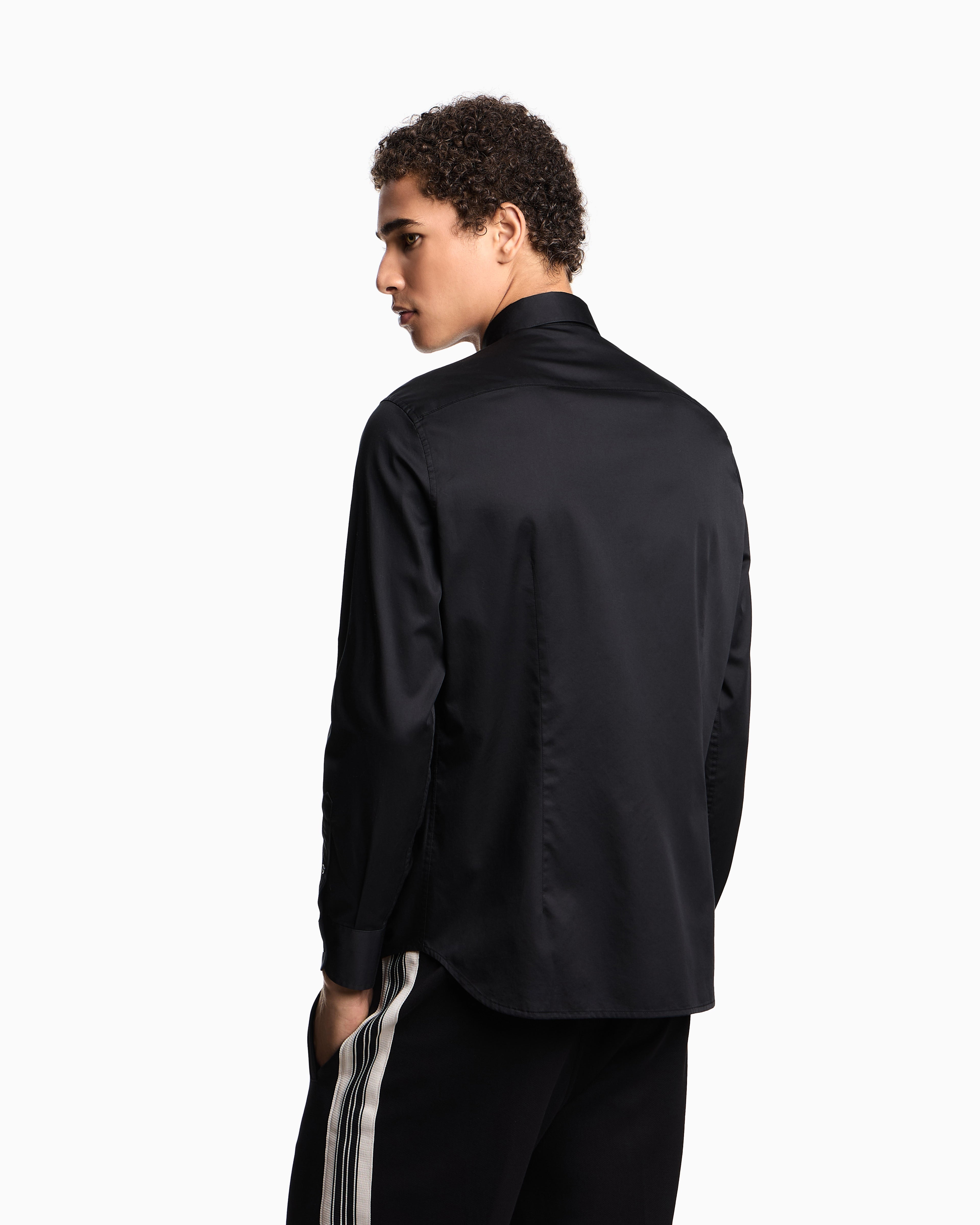 Emporio Armani Pima cotton shirt with piping