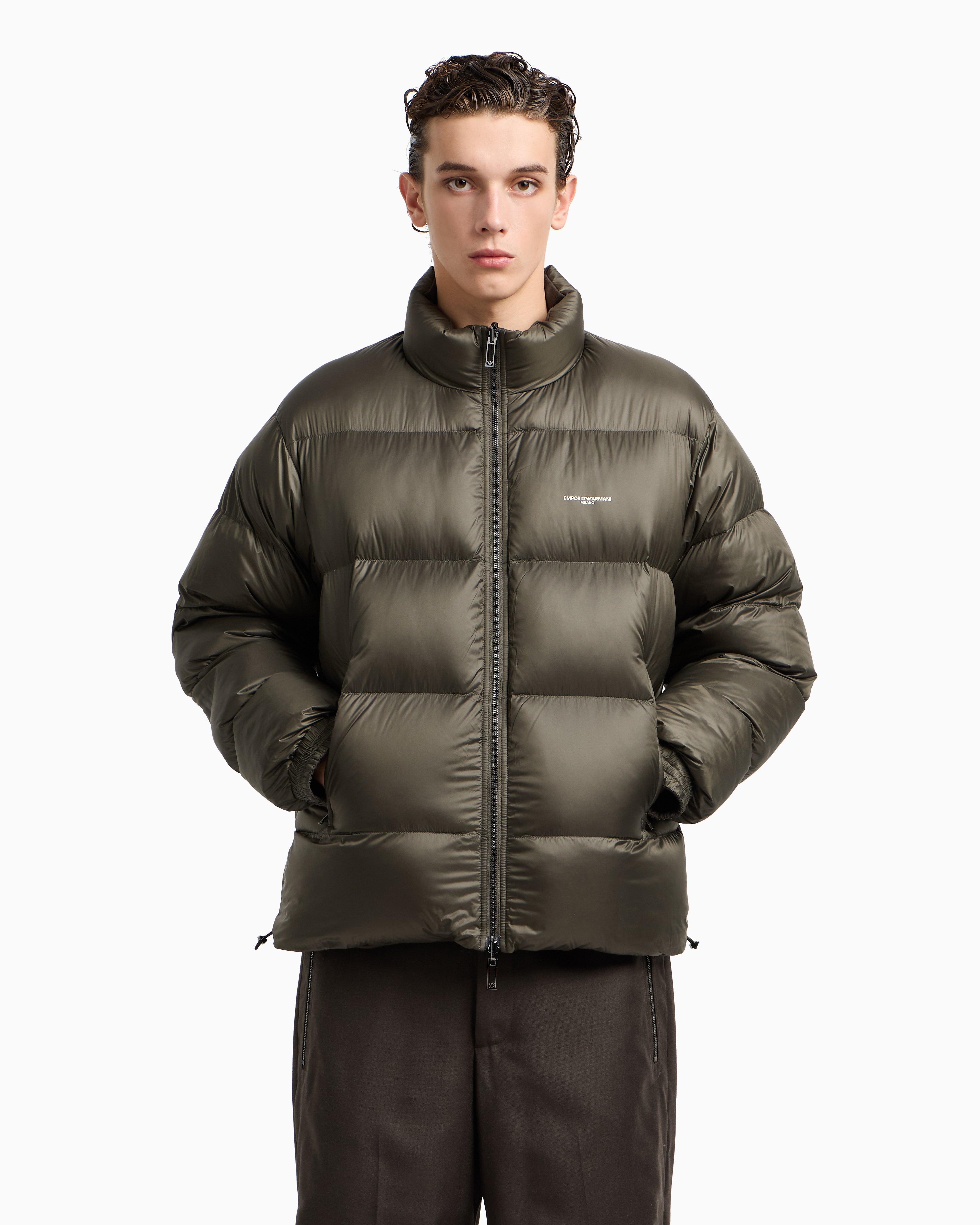 Emporio Armani Reversible wool-blend twill down jacket