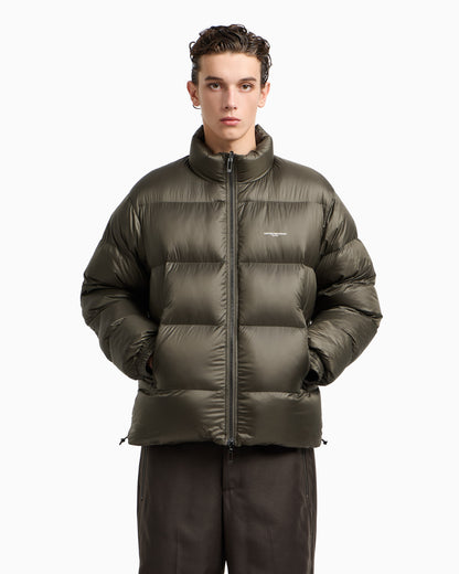 Emporio Armani Reversible wool-blend twill down jacket