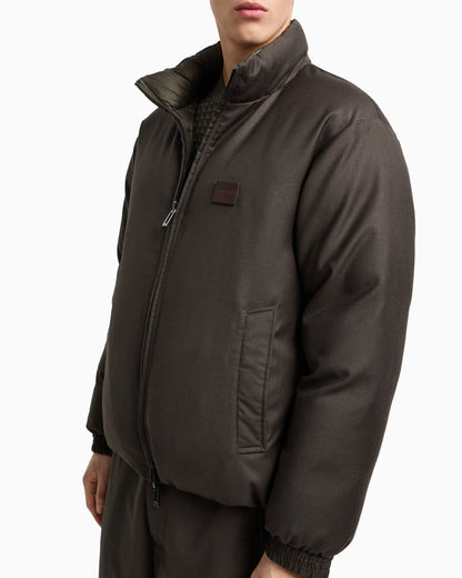 Emporio Armani Reversible wool-blend twill down jacket