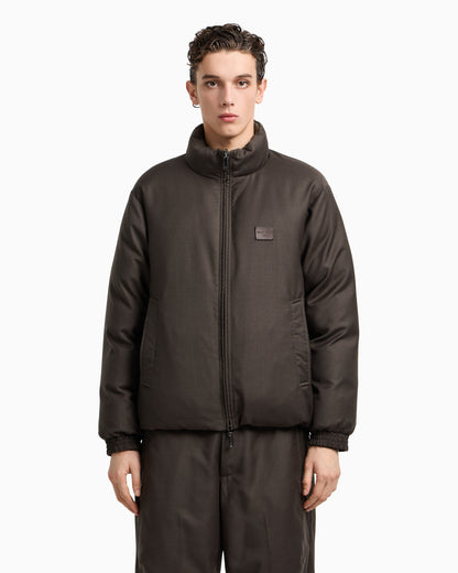 Emporio Armani Reversible wool-blend twill down jacket
