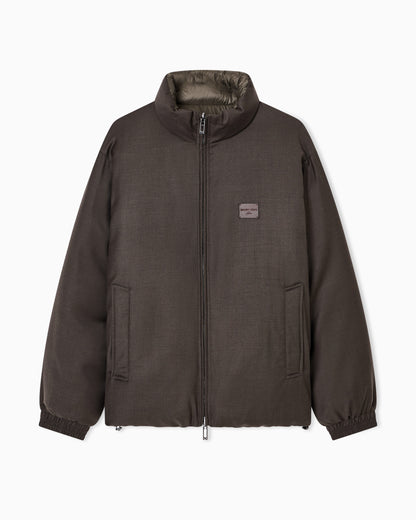Emporio Armani Reversible wool-blend twill down jacket