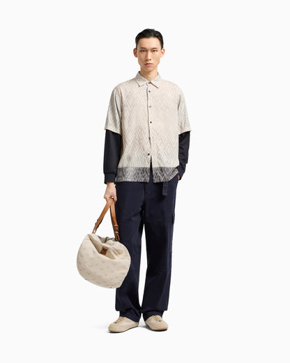 Emporio Armani ASV comfort-fit printed Lyocell-blend shirt with a two-piece effect