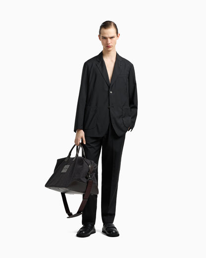Emporio Armani Wool poplin single-breasted jacket