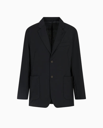 Emporio Armani Wool poplin single-breasted jacket
