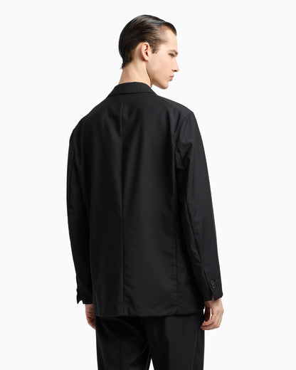 Emporio Armani Wool poplin single-breasted jacket