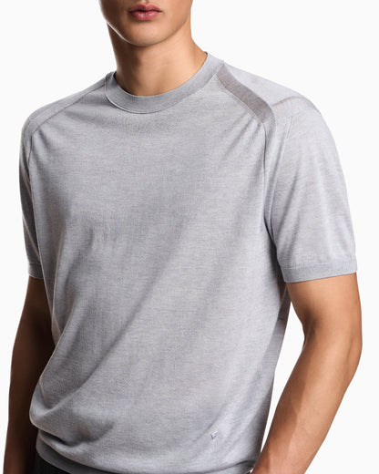 Emporio Armani ASV plain-knit jumper in a Lyocell and wool blend