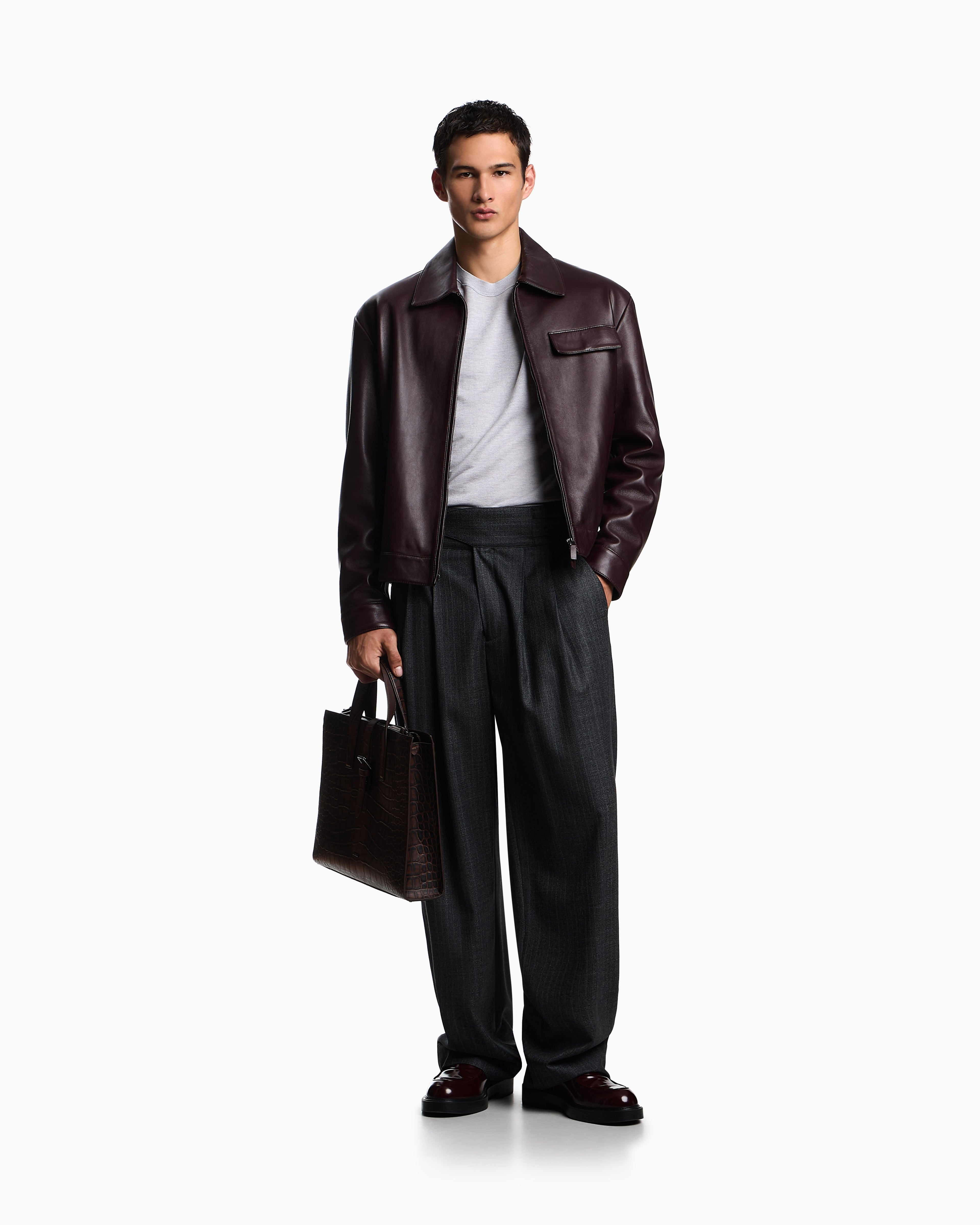 Emporio Armani ASV plain-knit jumper in a Lyocell and wool blend
