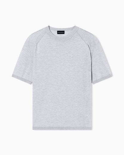 Emporio Armani ASV plain-knit jumper in a Lyocell and wool blend