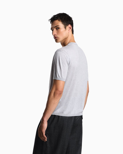 Emporio Armani ASV plain-knit jumper in a Lyocell and wool blend