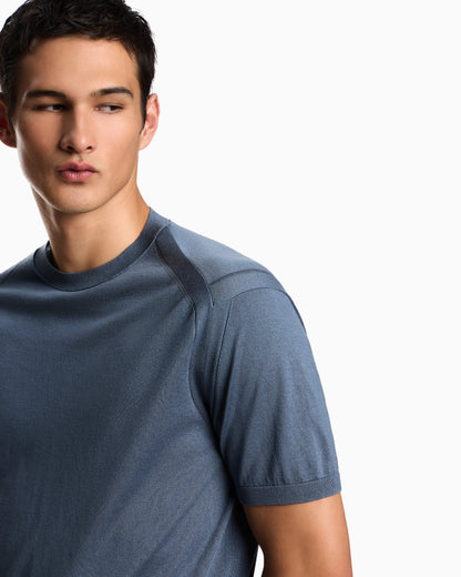 Emporio Armani ASV plain-knit jumper in a Lyocell and wool blend