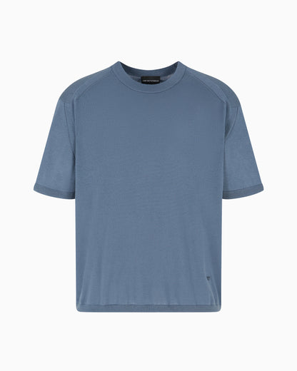Emporio Armani ASV plain-knit jumper in a Lyocell and wool blend