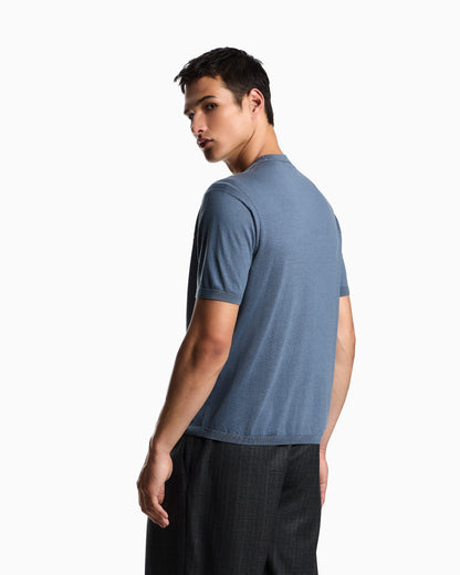 Emporio Armani ASV plain-knit jumper in a Lyocell and wool blend