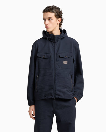 Emporio Armani Nylon seersucker full-zip blouson