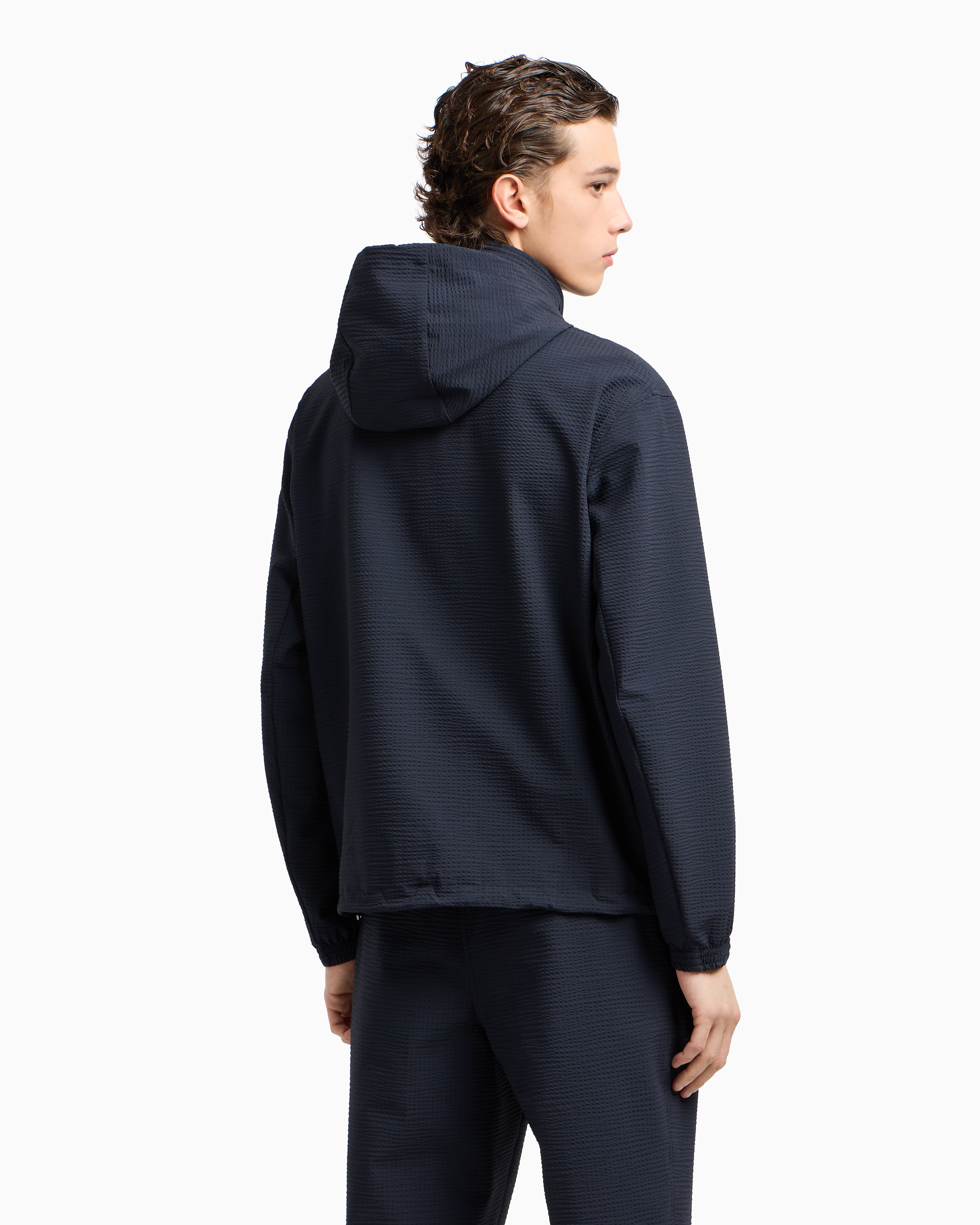 Emporio Armani Nylon seersucker full-zip blouson