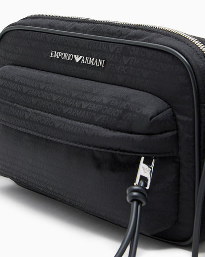 Emporio Armani Nylon camera case with monogram lettering