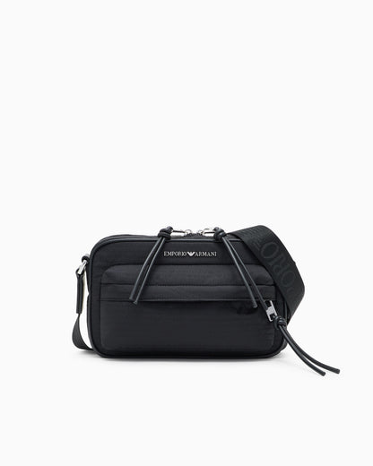 Emporio Armani Nylon camera case with monogram lettering