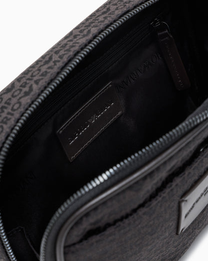 Emporio Armani Monogram jacquard camera case with shoulder strap