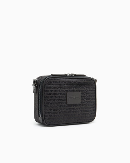 Emporio Armani Monogram jacquard camera case with shoulder strap