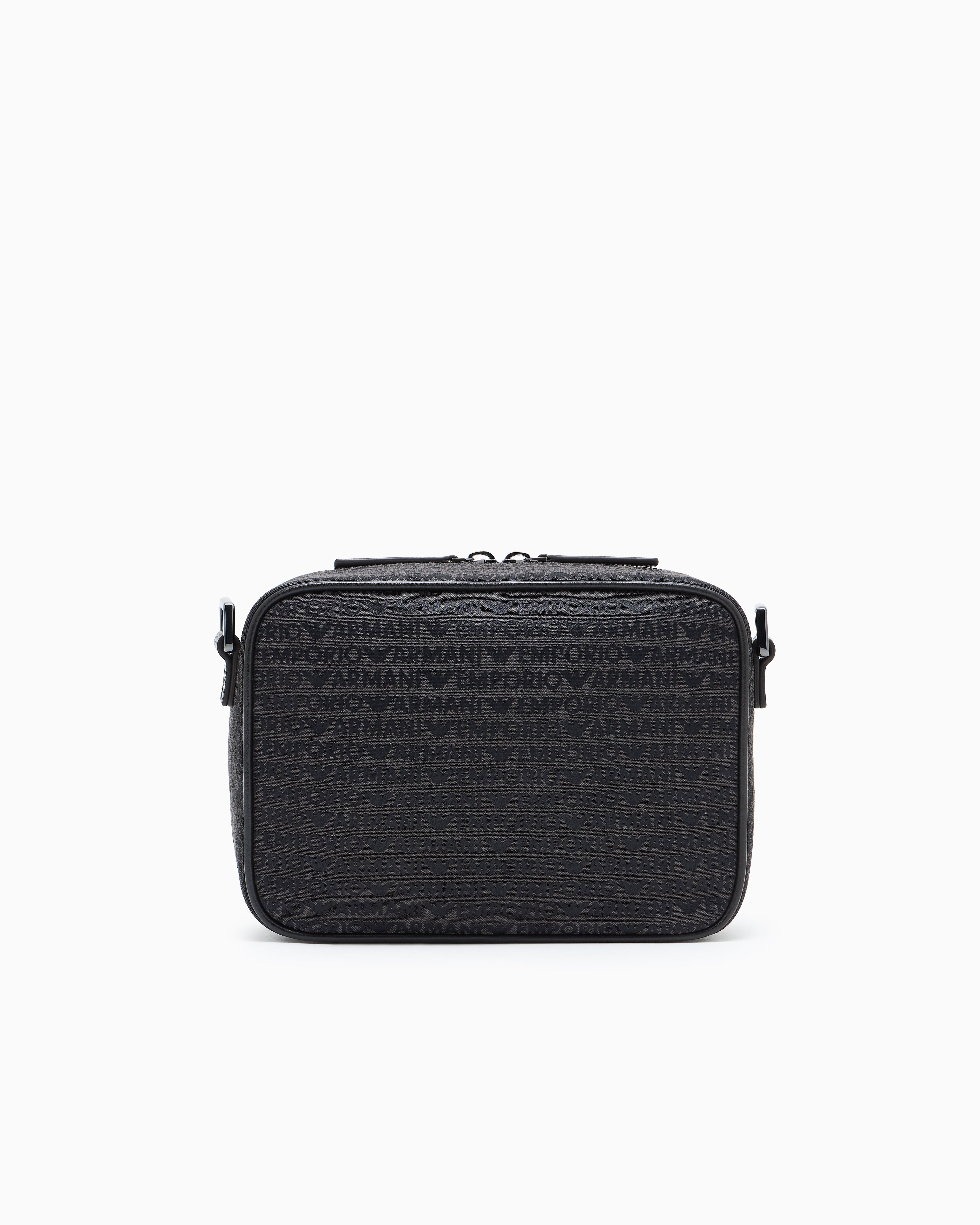 Emporio Armani Monogram jacquard camera case with shoulder strap