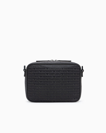 Emporio Armani Monogram jacquard camera case with shoulder strap