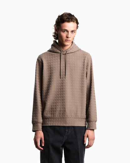 Emporio Armani ASV Lyocell-blend jacquard jersey hooded sweatshirt with repeated eagle motif