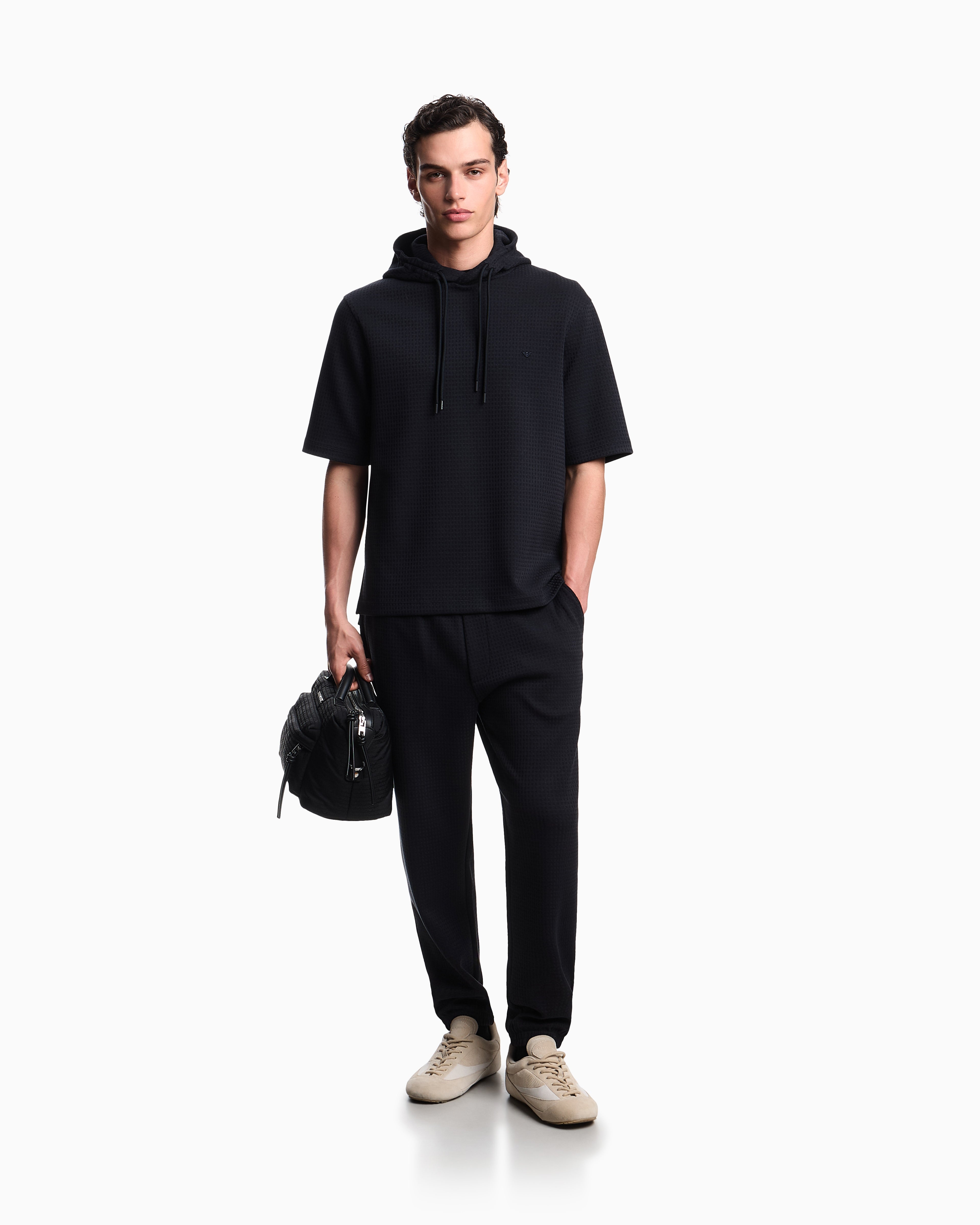 Emporio Armani ASV Lyocell-blend jacquard jersey trousers