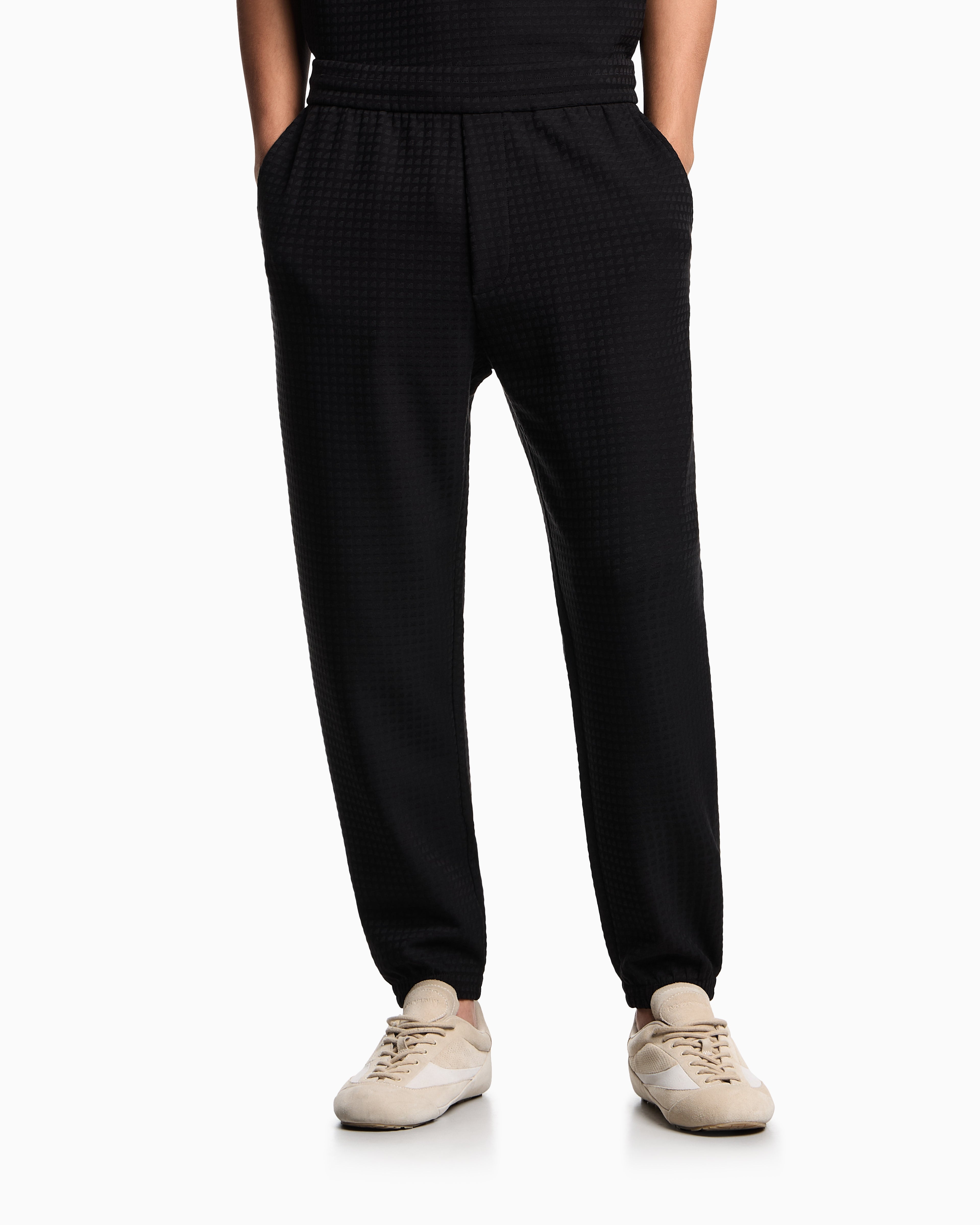 Emporio Armani ASV Lyocell-blend jacquard jersey trousers