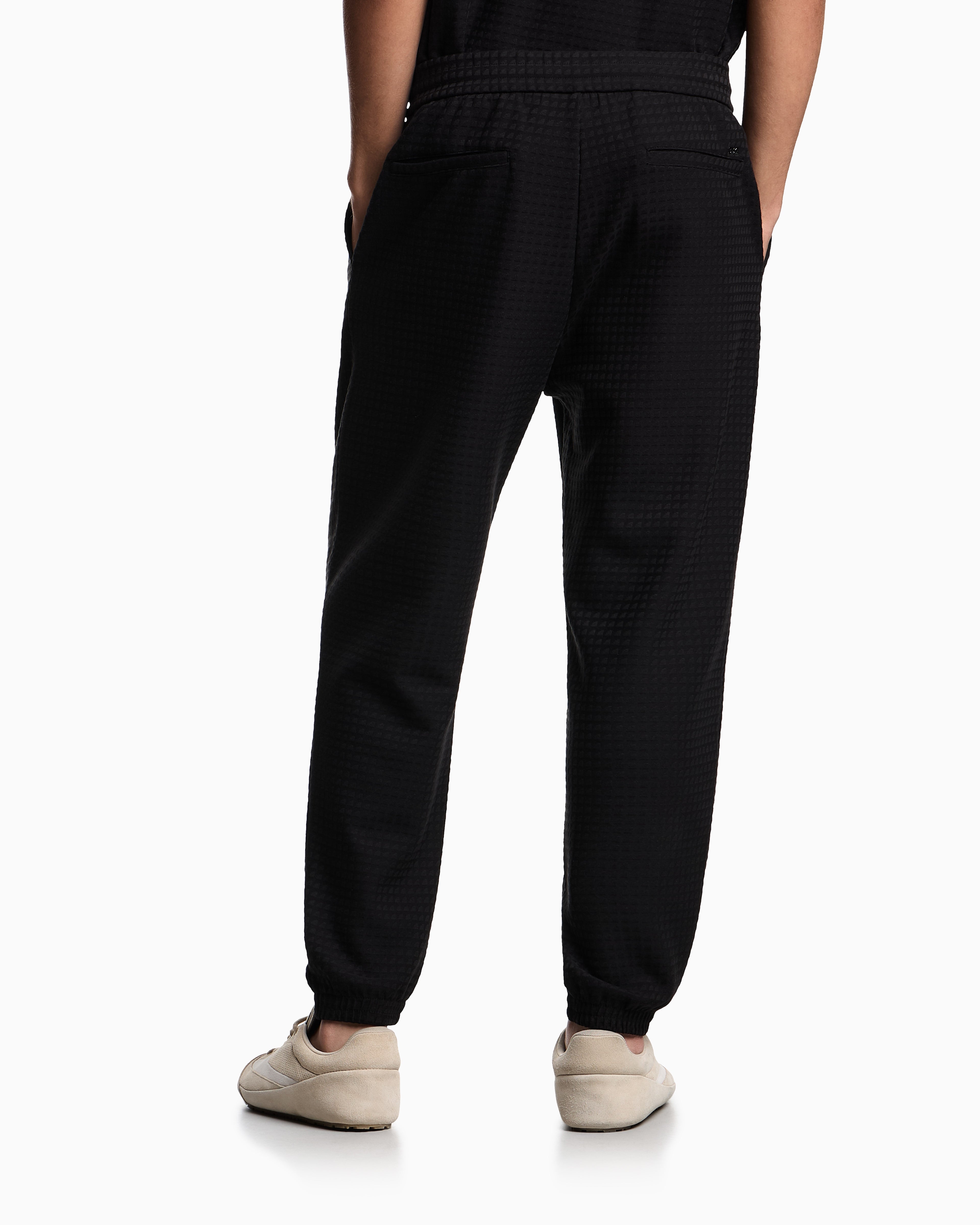 Emporio Armani ASV Lyocell-blend jacquard jersey trousers