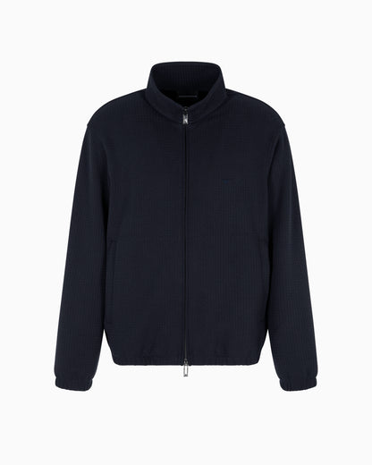 Emporio Armani ASV full-zip sweatshirt in Lyocell-blend jacquard jersey