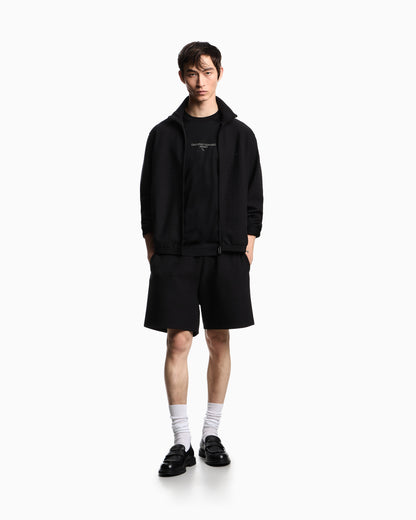 Emporio Armani ASV full-zip sweatshirt in Lyocell-blend jacquard jersey