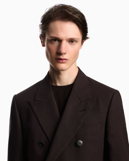 Emporio Armani Double-breasted blazer in pure linen